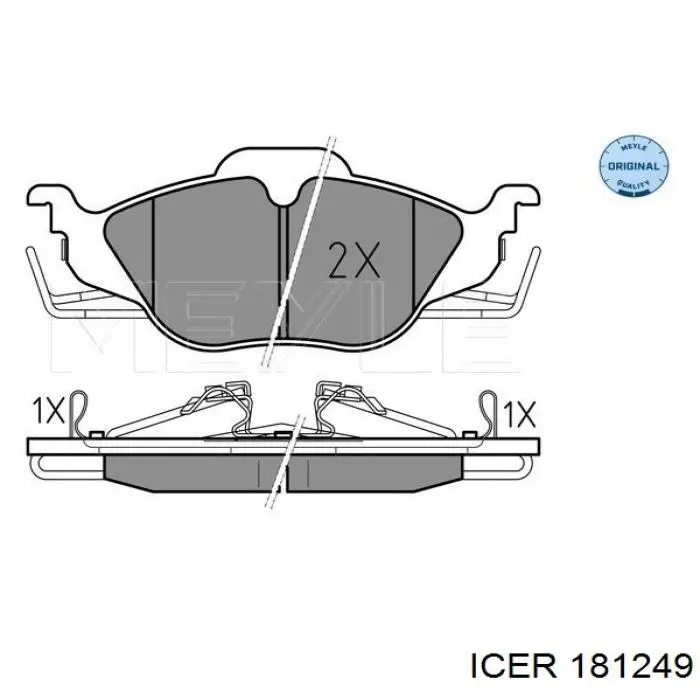 181249 Icer pastillas de freno delanteras