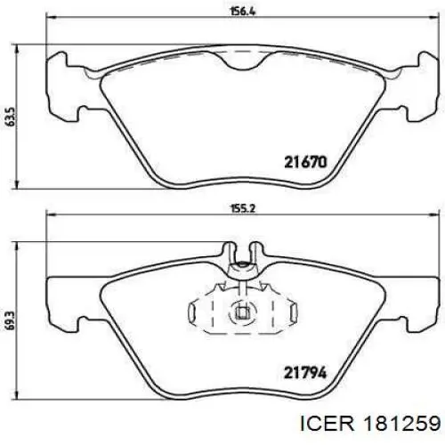 181259 Icer pastillas de freno delanteras