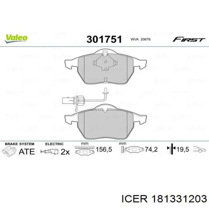 181331-203 Icer pastillas de freno delanteras