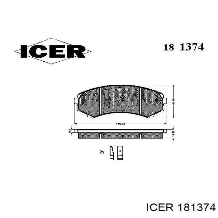 181374 Icer pastillas de freno delanteras