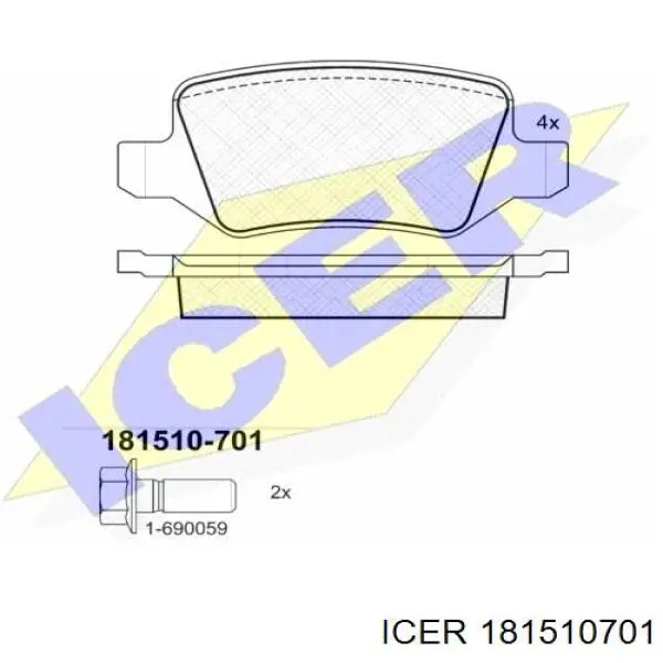 181510-701 Icer pastillas de freno traseras