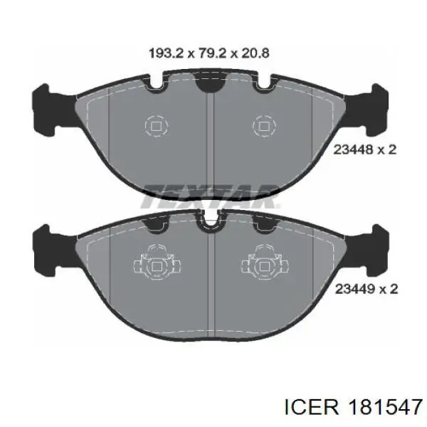 181547 Icer pastillas de freno delanteras