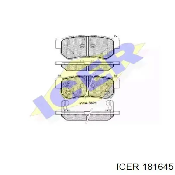 181645 Icer pastillas de freno traseras