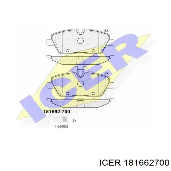 181662-700 Icer pastillas de freno delanteras