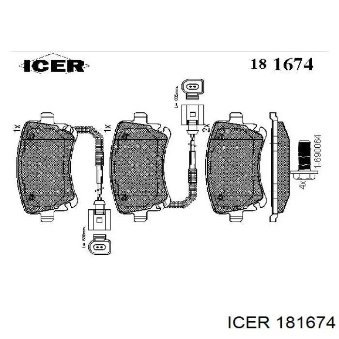 181674 Icer pastillas de freno traseras