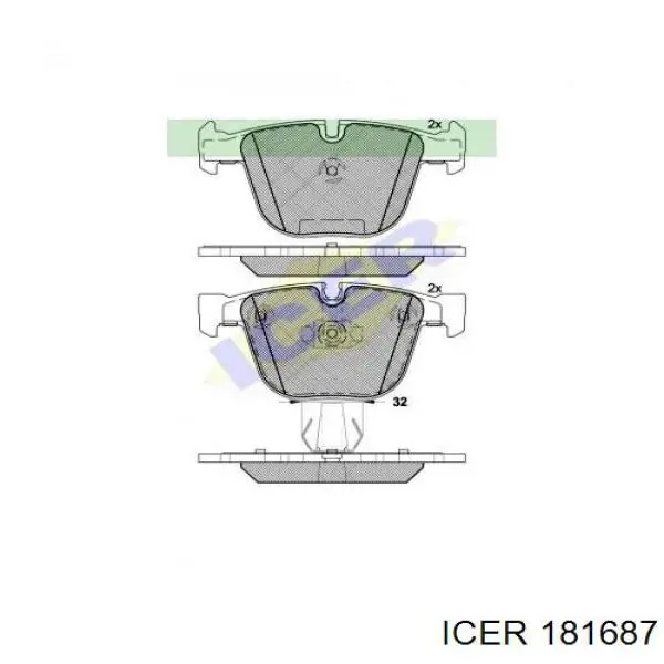 181687 Icer pastillas de freno traseras