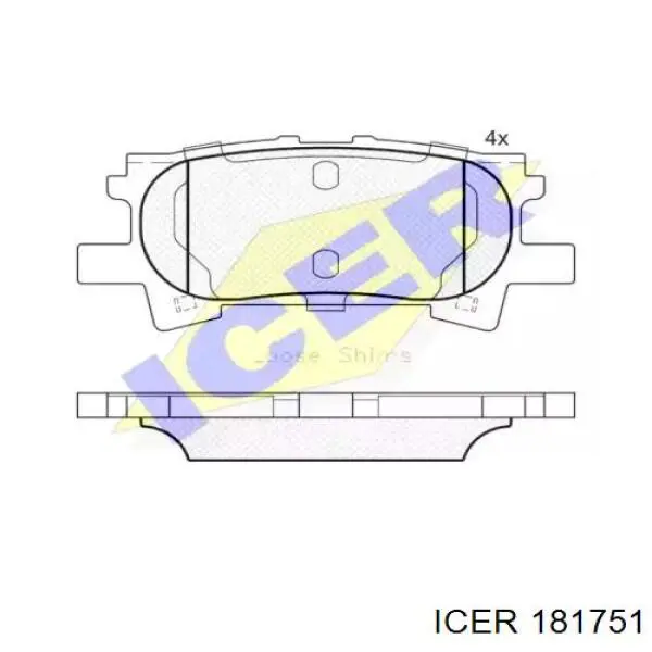 181751 Icer pastillas de freno traseras