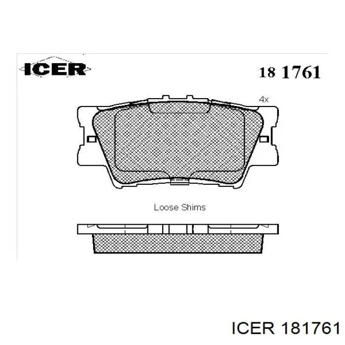 181761 Icer pastillas de freno traseras