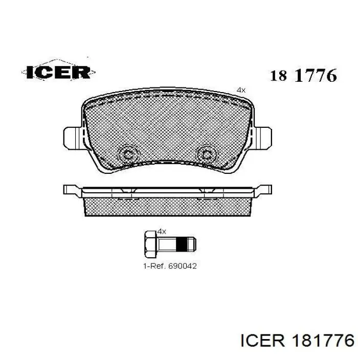 181776 Icer pastillas de freno traseras