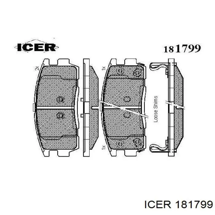 181799 Icer pastillas de freno traseras