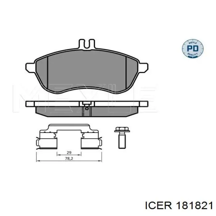 181821 Icer pastillas de freno delanteras