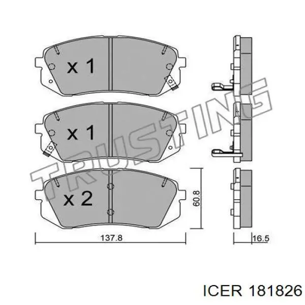 181826 Icer pastillas de freno delanteras