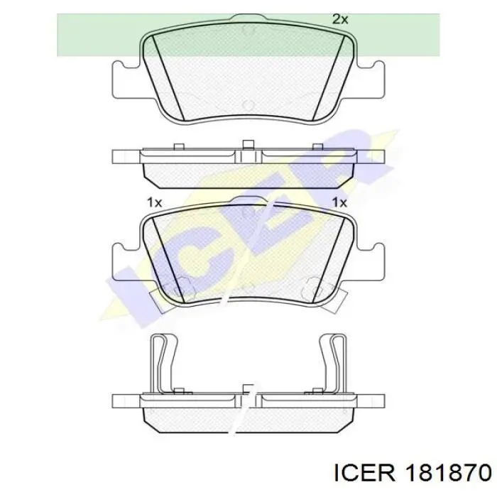 181870 Icer pastillas de freno traseras