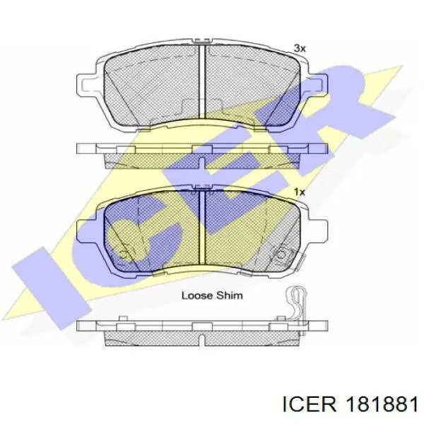 181881 Icer pastillas de freno delanteras