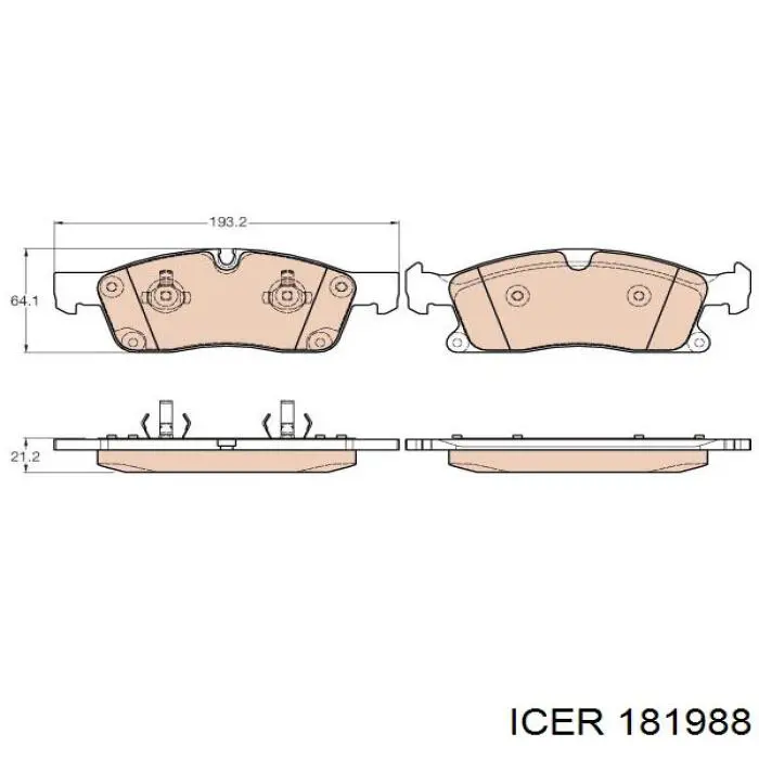 181988 Icer pastillas de freno delanteras