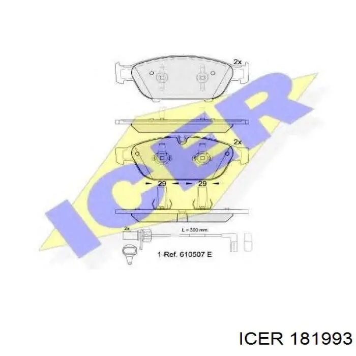 181993 Icer pastillas de freno delanteras