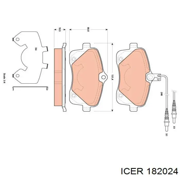 182024 Icer pastillas de freno delanteras