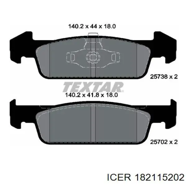 182115-202 Icer pastillas de freno delanteras
