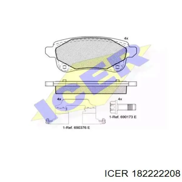 182222-208 Icer pastillas de freno traseras