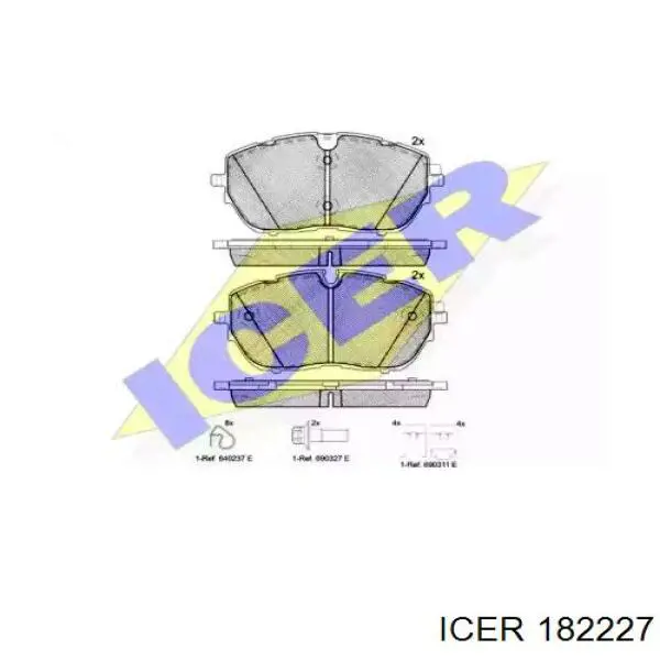 182227 Icer pastillas de freno delanteras