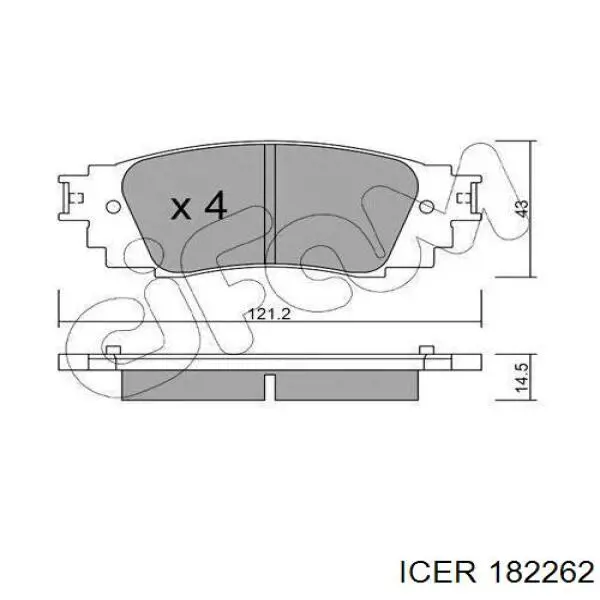182262 Icer pastillas de freno traseras