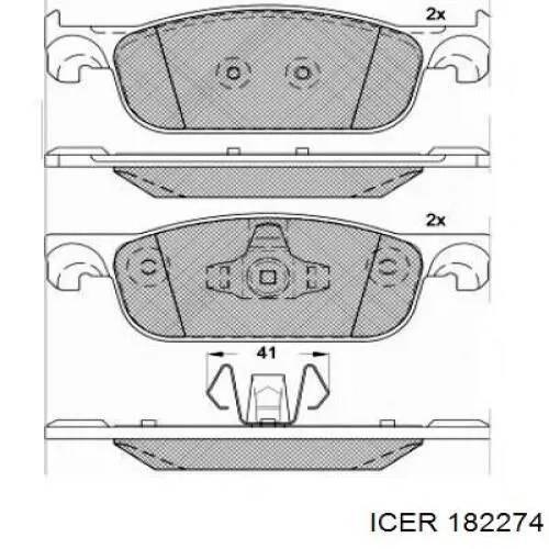 182274 Icer pastillas de freno delanteras