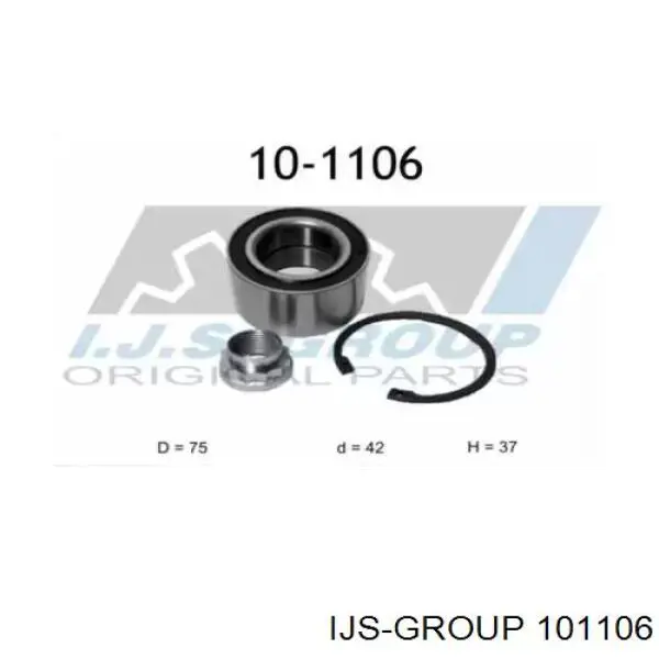 10-1106 IJS Group cojinete de rueda trasero