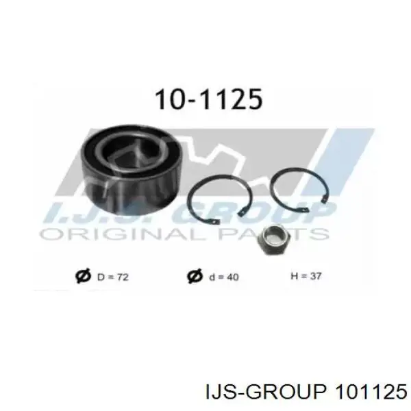 10-1125 IJS Group cojinete de rueda delantero