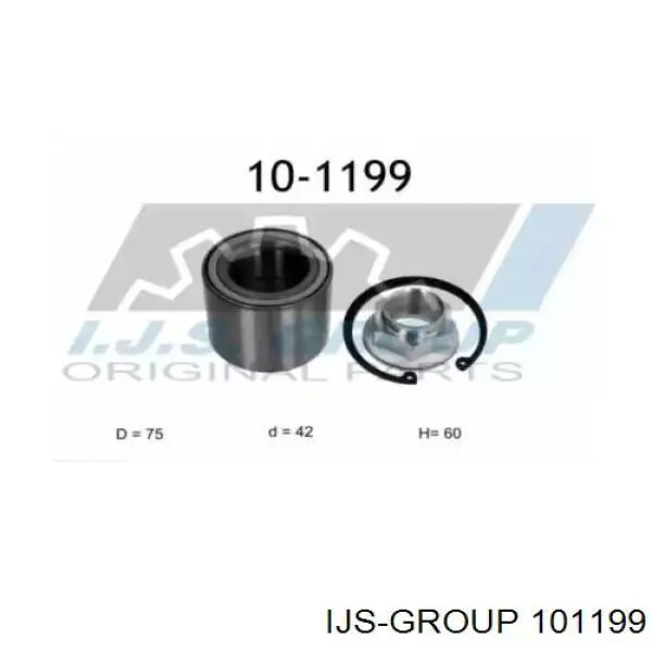 10-1199 IJS Group cojinete de rueda trasero