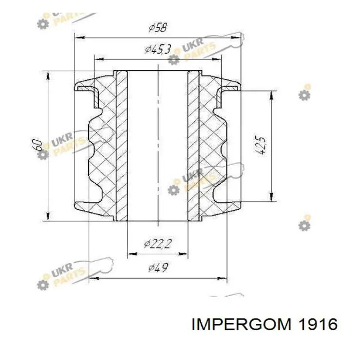 1916 Impergom silentblock de brazo de suspensión delantero superior