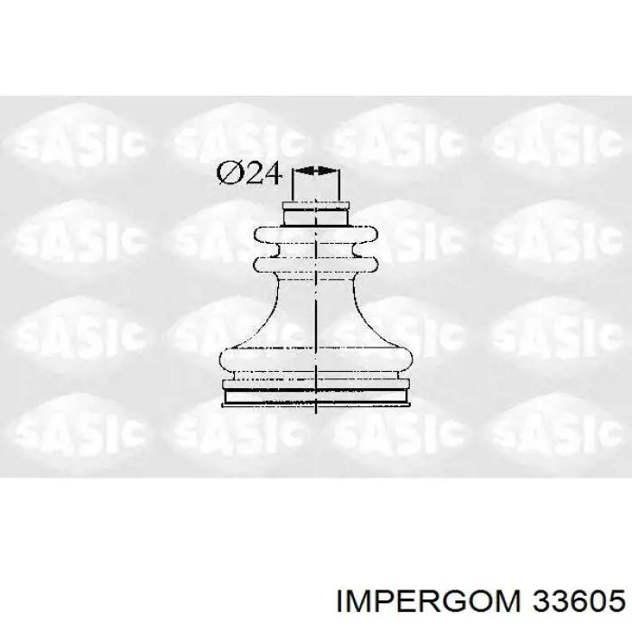 33605 Impergom fuelle, árbol de transmisión delantero interior derecho