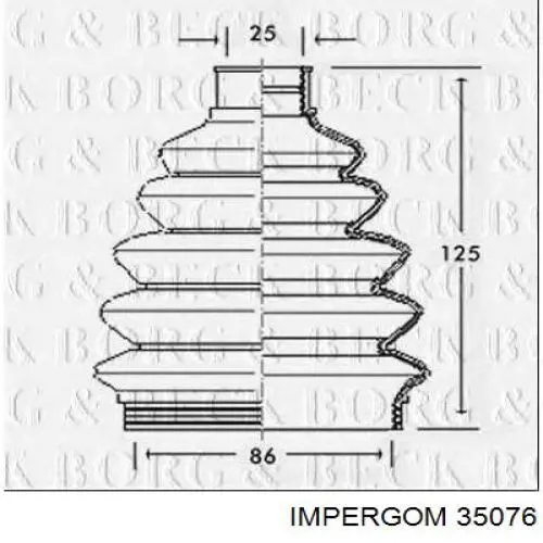 35076 Impergom fuelle, árbol de transmisión trasero exterior