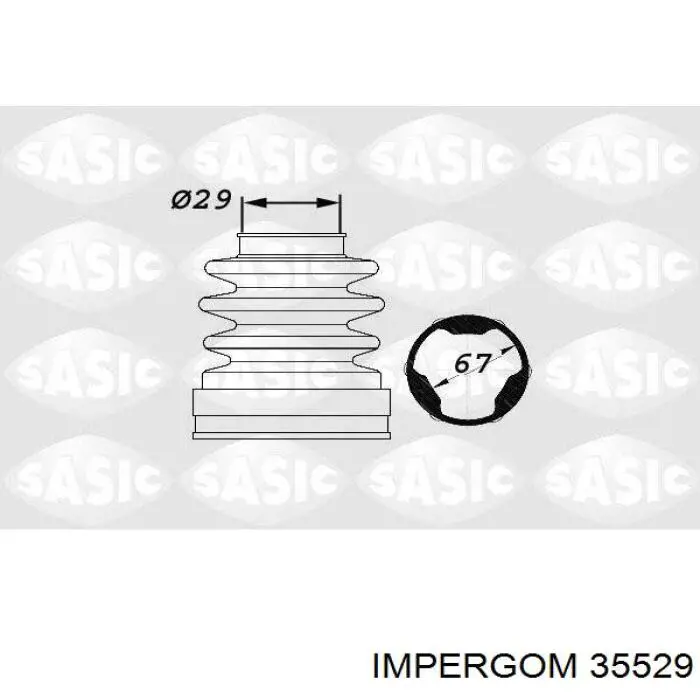 35529 Impergom fuelle, árbol de transmisión delantero interior