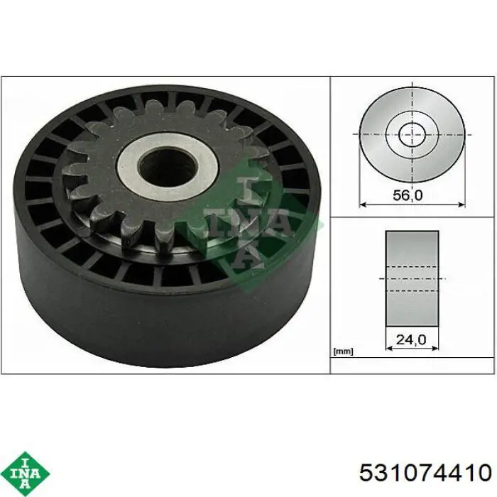 531 0744 10 INA rodillo, correa trapecial poli v