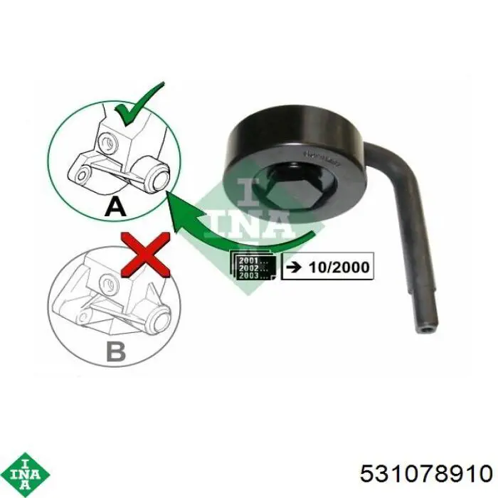 531078910 INA rodillo, correa trapecial poli v