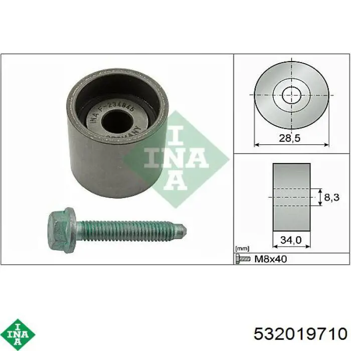 532 0197 10 INA rodillo intermedio de correa dentada