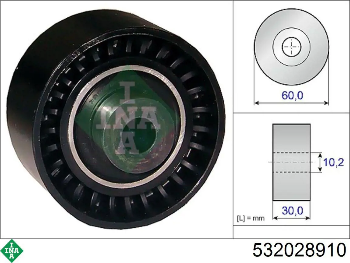 532 0289 10 INA rodillo intermedio de correa dentada