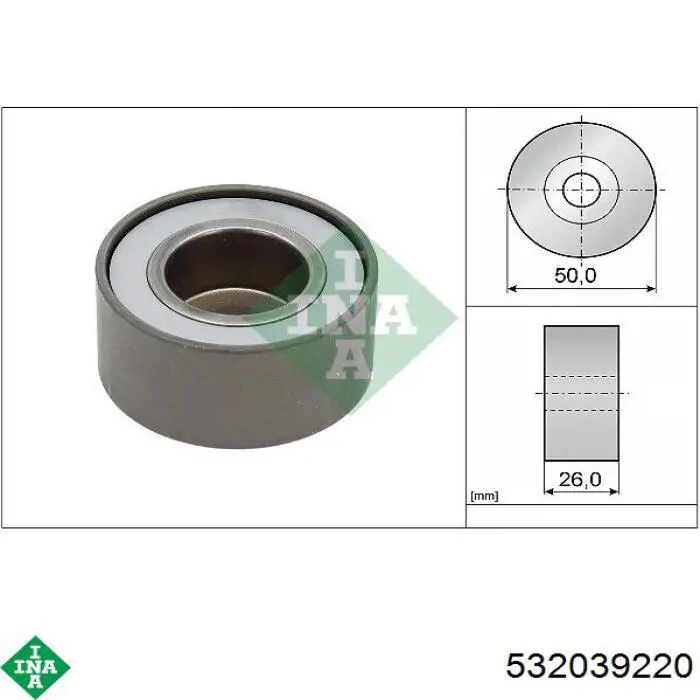532039220 INA polea inversión / guía, correa poli v