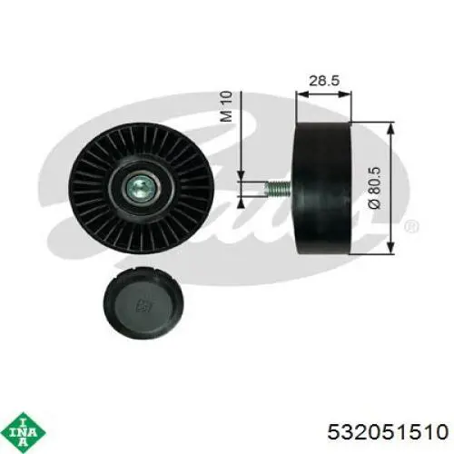 532 0515 10 INA polea inversión / guía, correa poli v