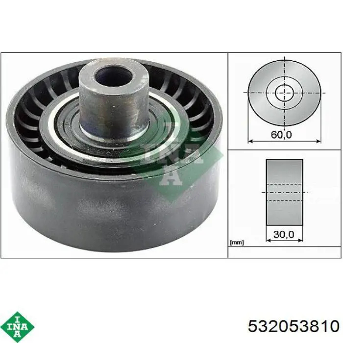 532 0538 10 INA polea inversión / guía, correa poli v
