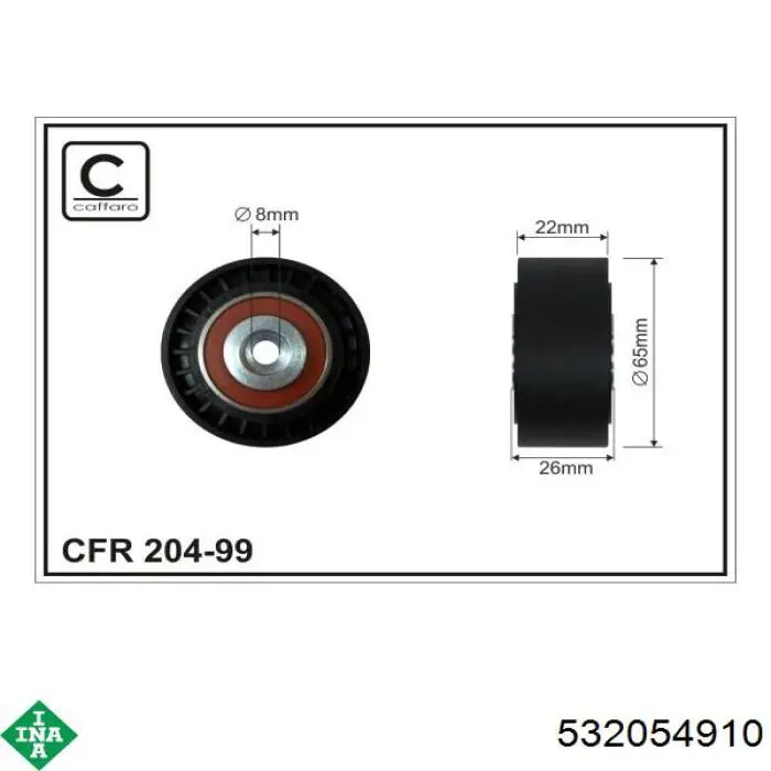 532 0549 10 INA polea inversión / guía, correa poli v