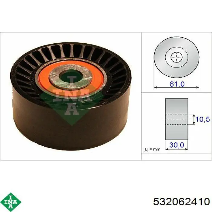 532 0624 10 INA rodillo intermedio de correa dentada