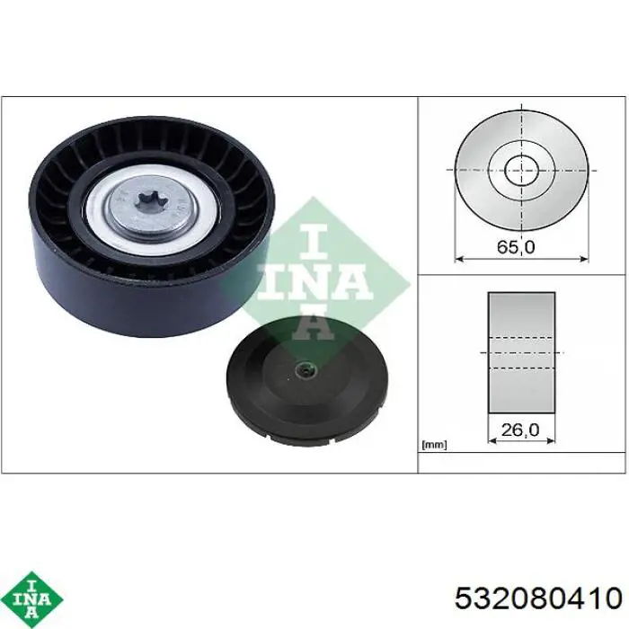 532 0804 10 INA polea inversión / guía, correa poli v