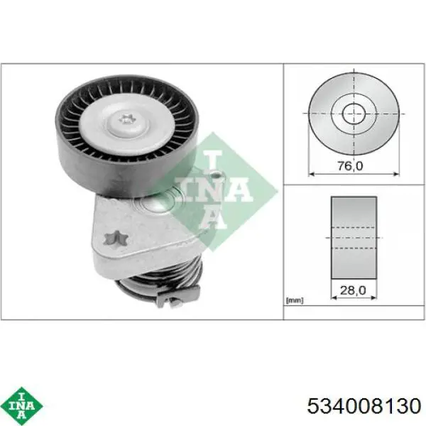 534 0081 30 INA tensor de correa, correa poli v