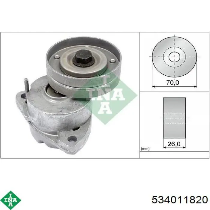 534 0118 20 INA tensor de correa, correa poli v