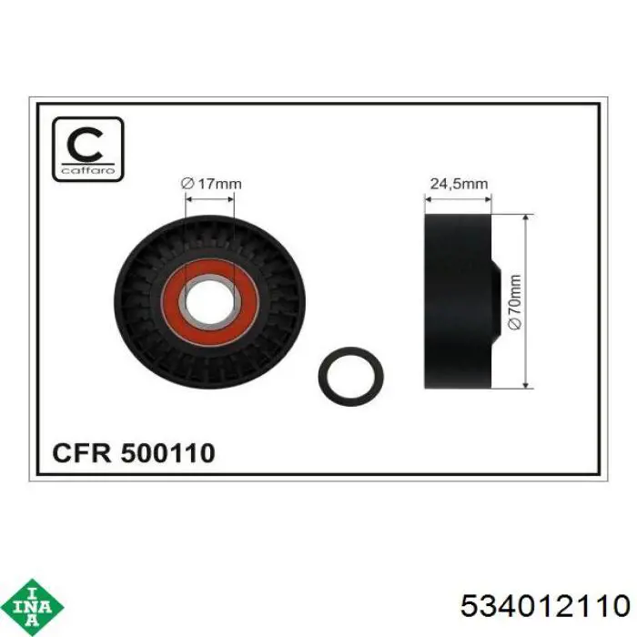 534 0121 10 INA tensor de correa, correa poli v