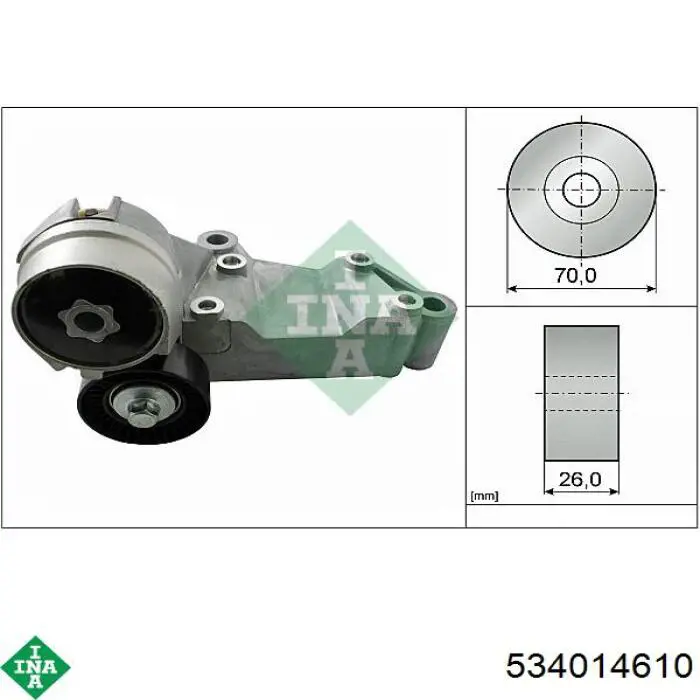 534 0146 10 INA tensor de correa, correa poli v