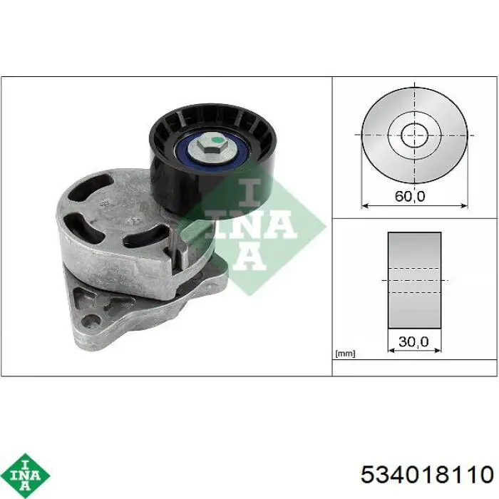 534 0181 10 INA tensor de correa, correa poli v