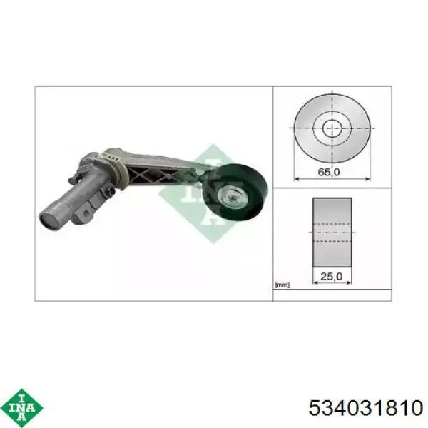 534 0318 10 INA tensor de correa, correa poli v