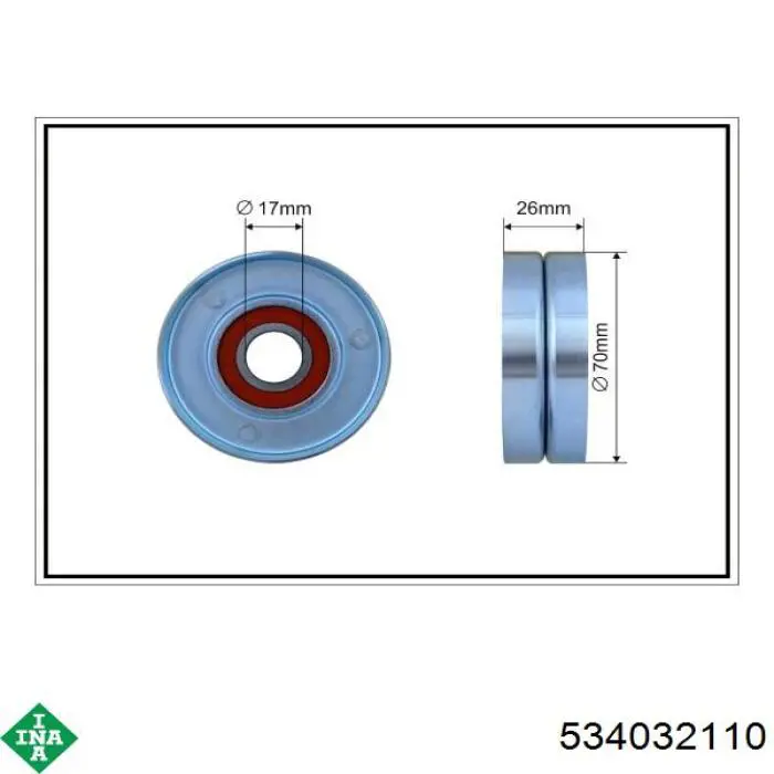 534 0321 10 INA tensor de correa, correa poli v
